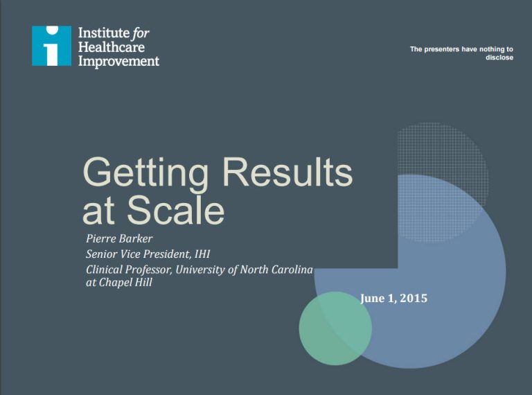 Getting Results at Scale