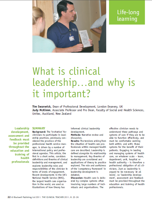 phd in clinical leadership