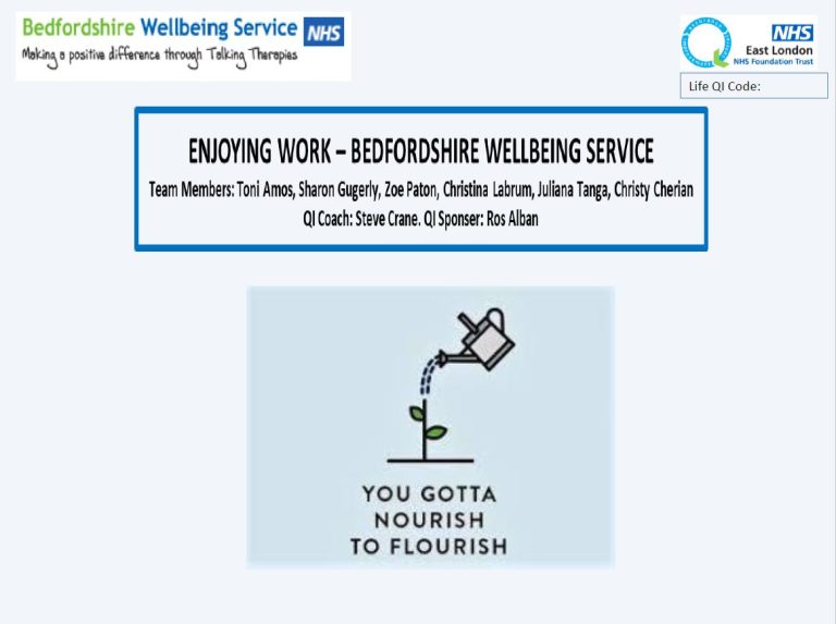 Bedfordshire Wellbeing Service – To increase staff wellbeing and enjoyment at work