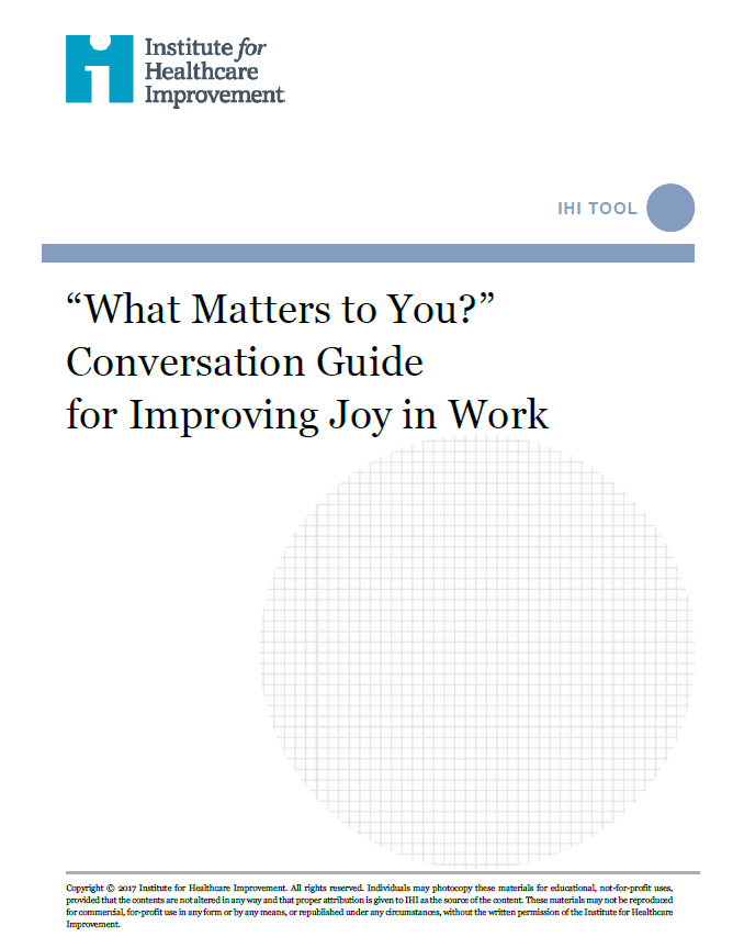 IHI What Matters to You Conversation Guide