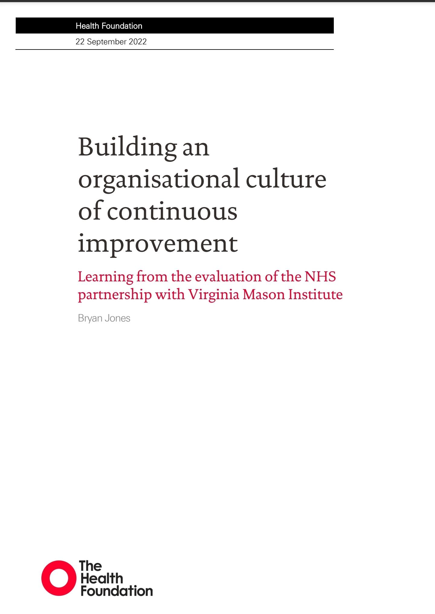 Building an organisational culture of continuous improvement