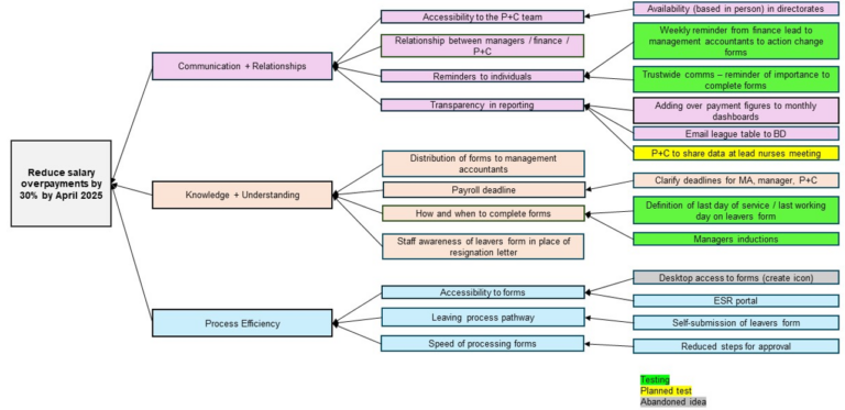 Driver diagram showing theory of change