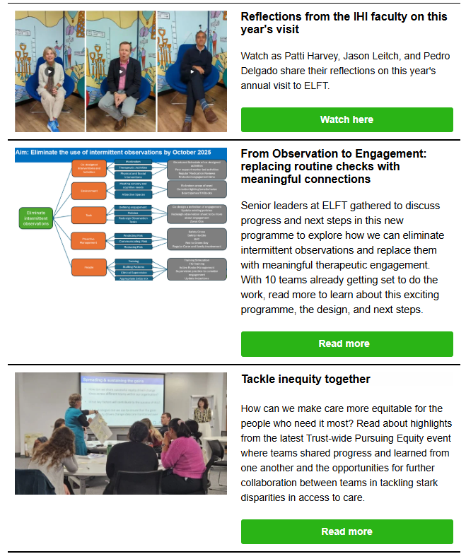 Screenshot of May 2025 newsletter