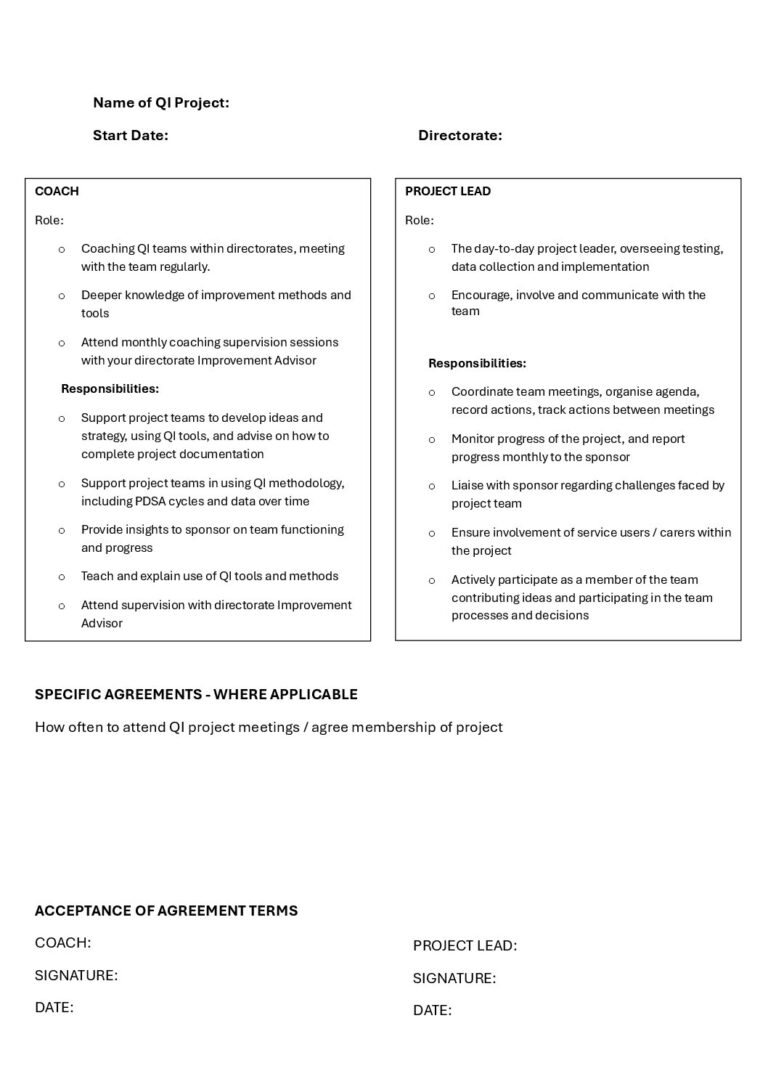 Coach and Team Lead Contract