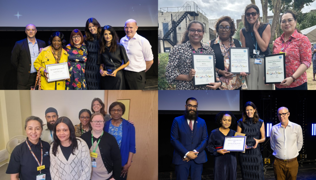 Four pictures grouped together from awards