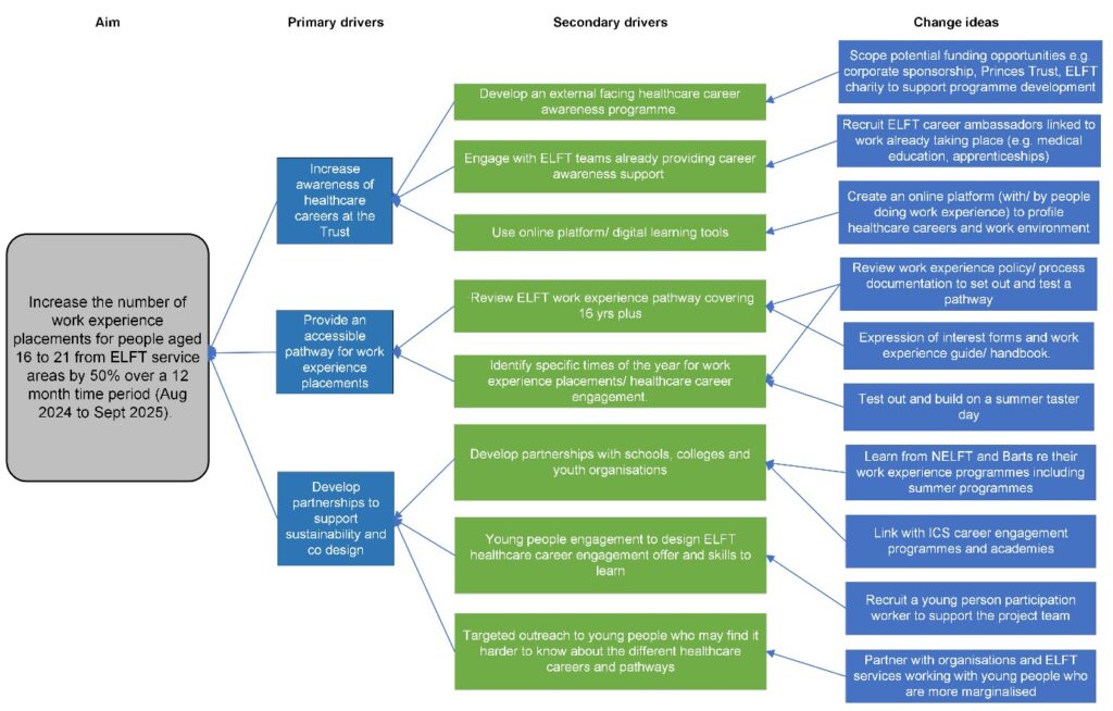 Driver diagram showing the theory of change