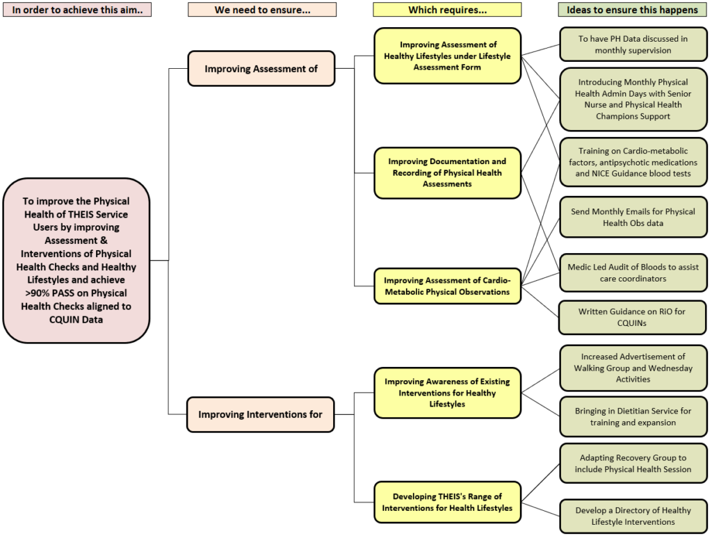 Driver diagram showing theory of change
