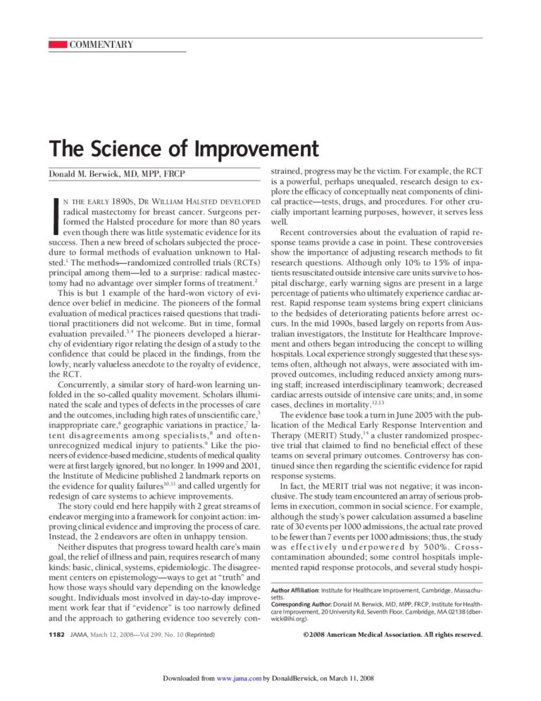 The Science of Improvement