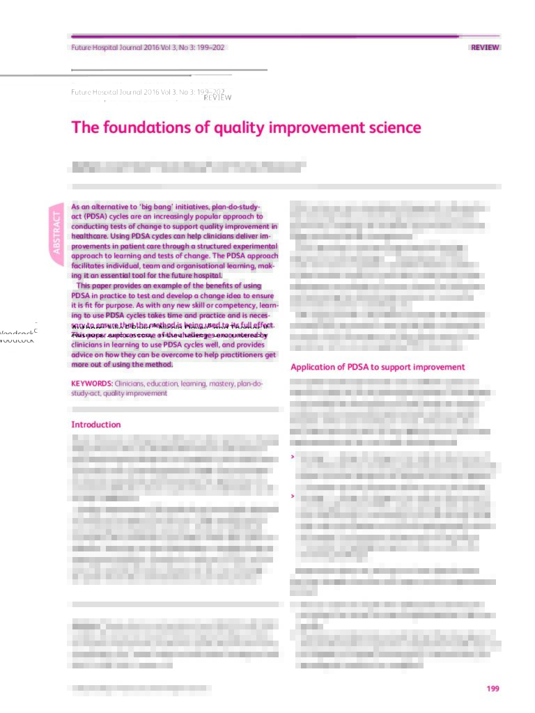 The Foundations of quality improvement science